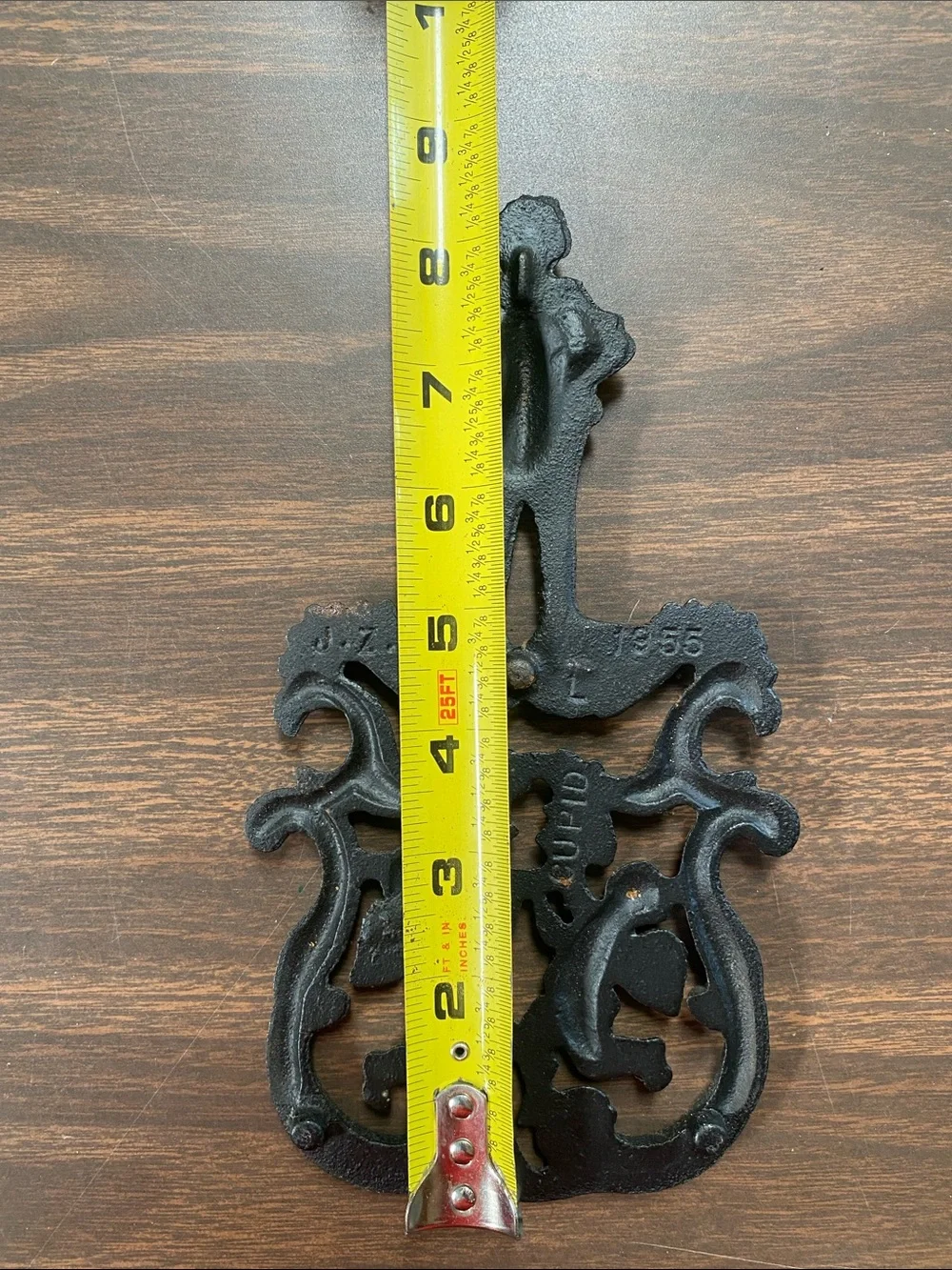 Vintage J.Z.H. T-11 1955 Black Cast Iron Trivet  Cupid Cherubs and Gentleman USA